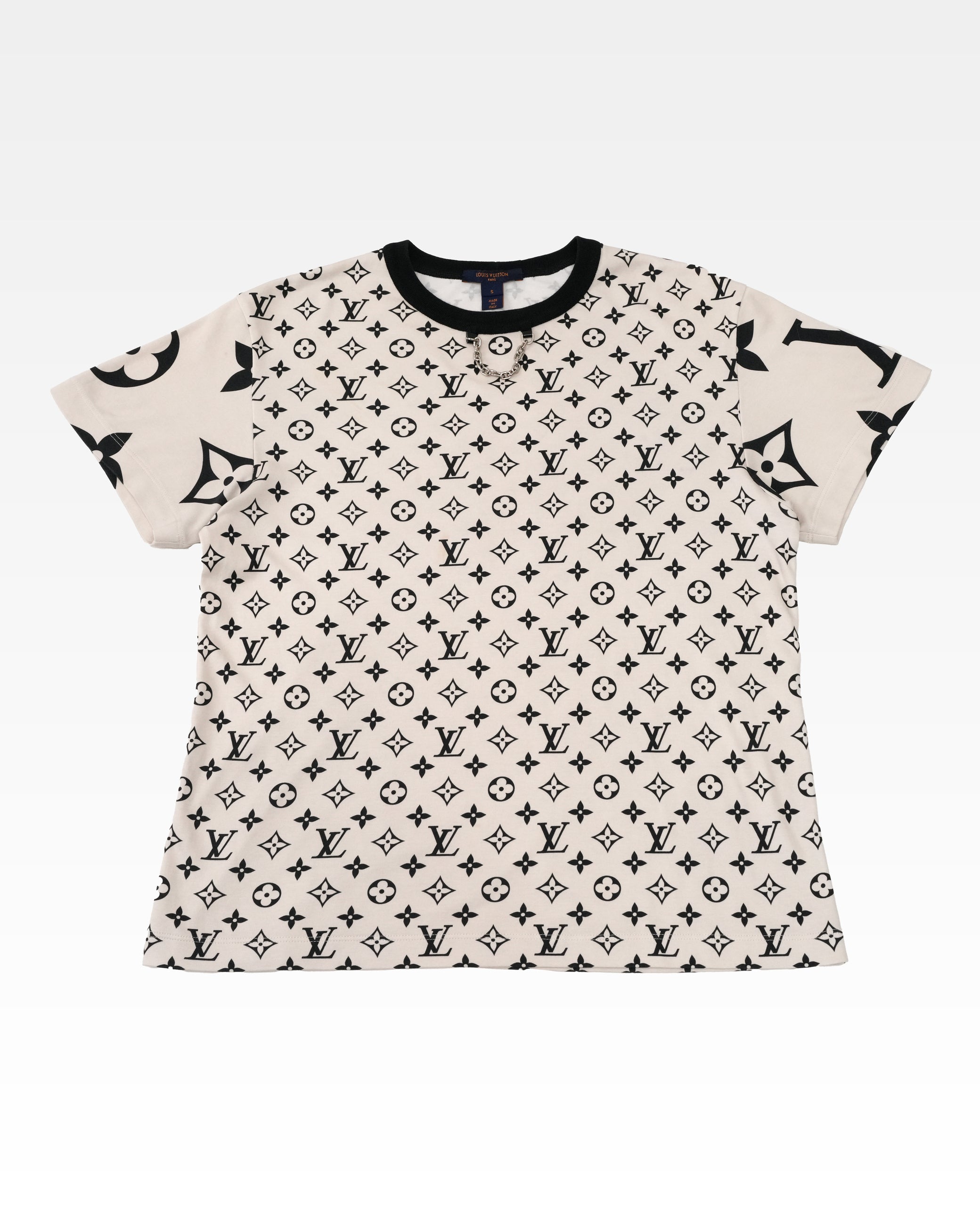 LOUIS VUITTON 21AW COTTON T-SHIRT BLACK x BEIGE MONOGRAM – RELUXE