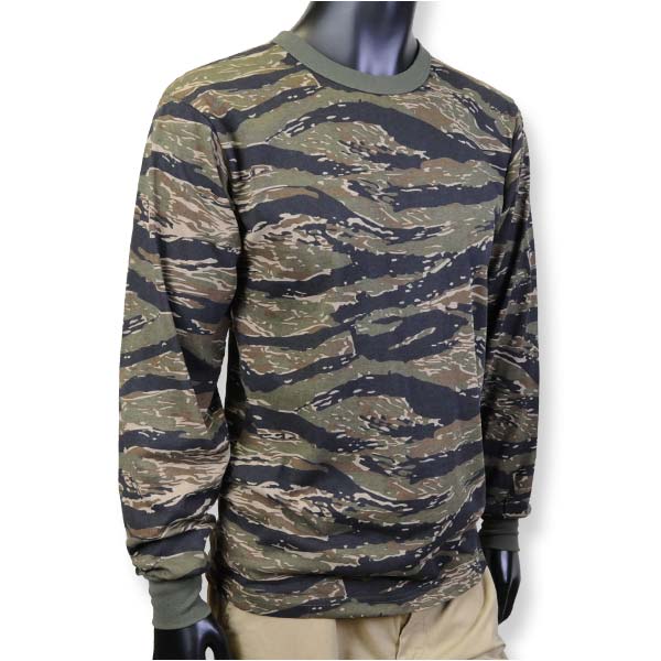 Rothco Tシャツ 長袖 タイガーストライプカモ 66787 | ミリタリー