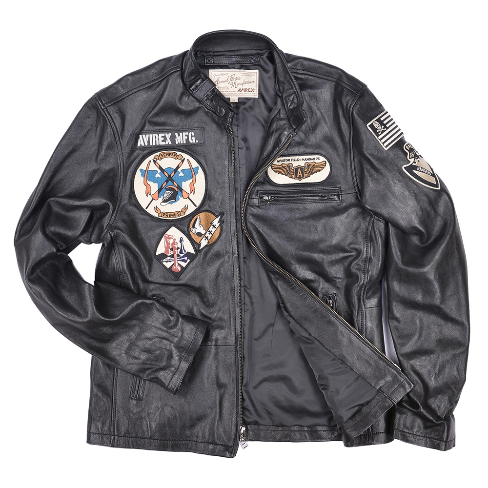AVIREX レザージャケット シングルライダース パッチ 6161057