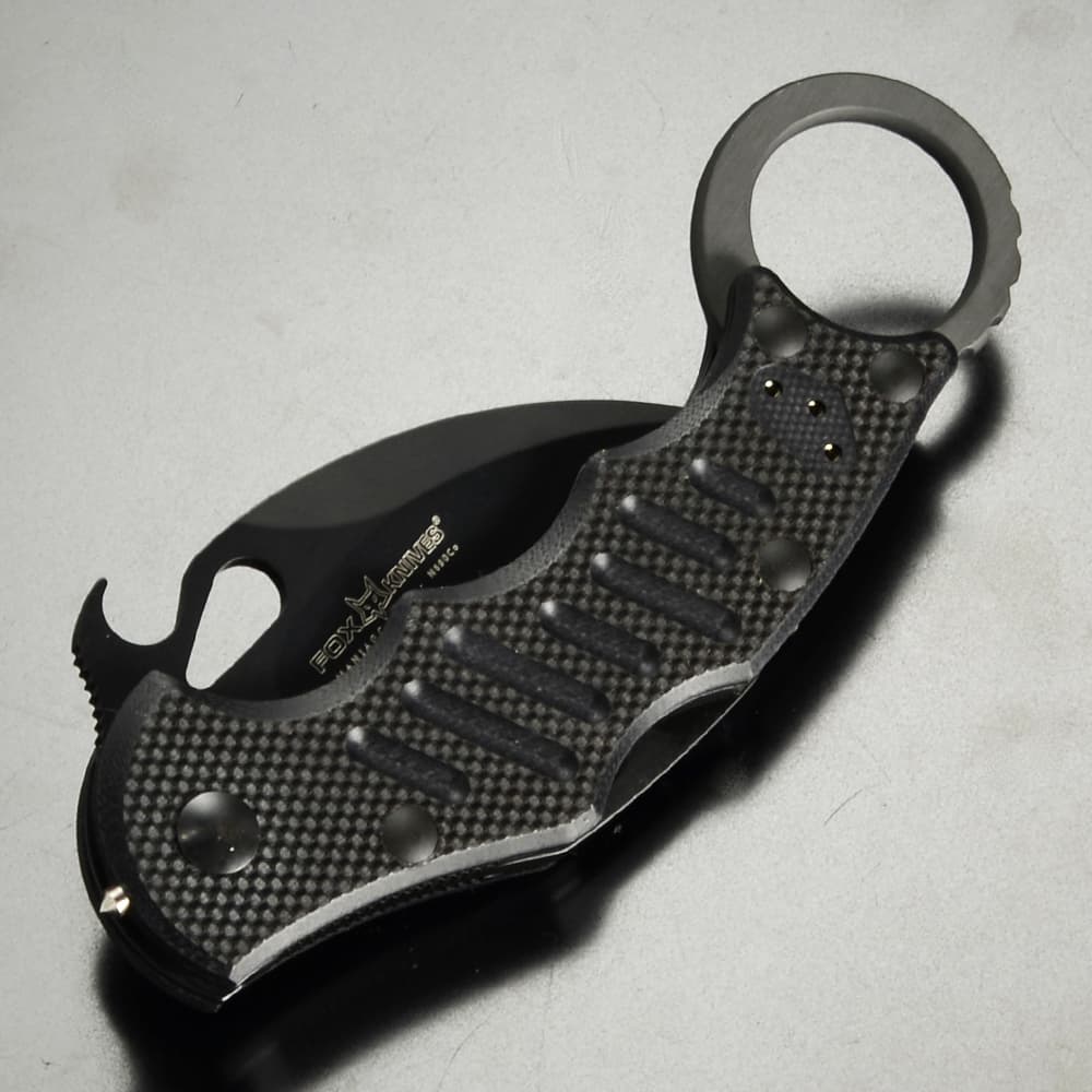 FOX カランビット 半波刃 G10ハンドル 折りたたみ式 ブラック