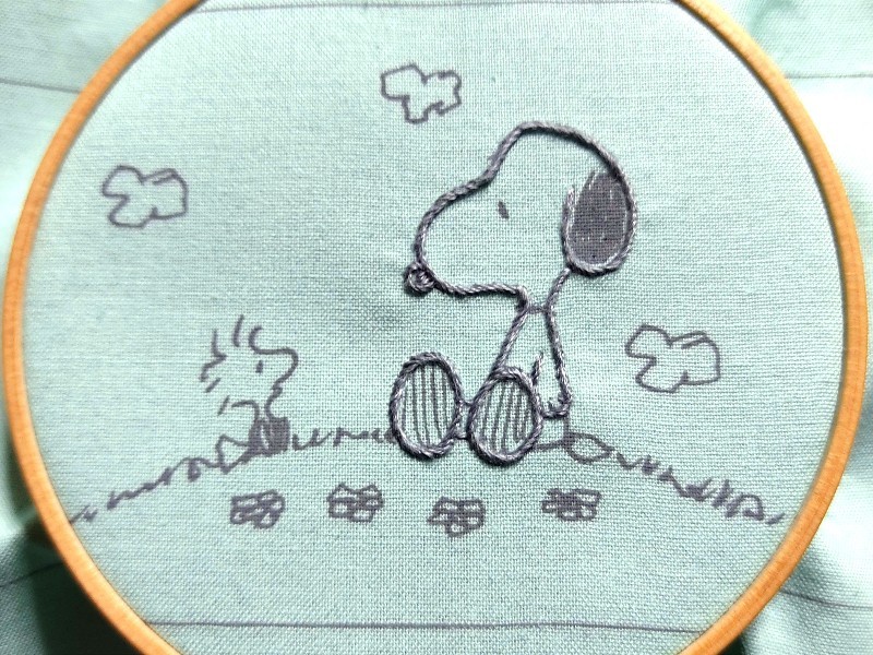 実践連載】「スヌーピー刺しゅう」第20号：タペストリー「春」完成！で