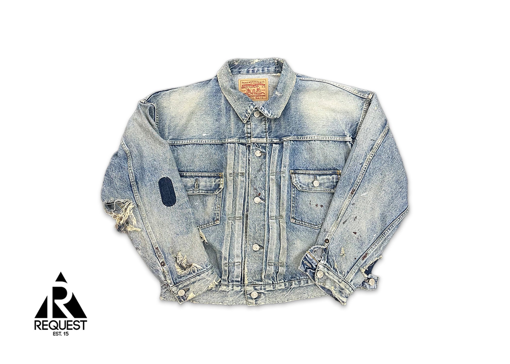 x BerBerJin Damaged Denim Jacket 