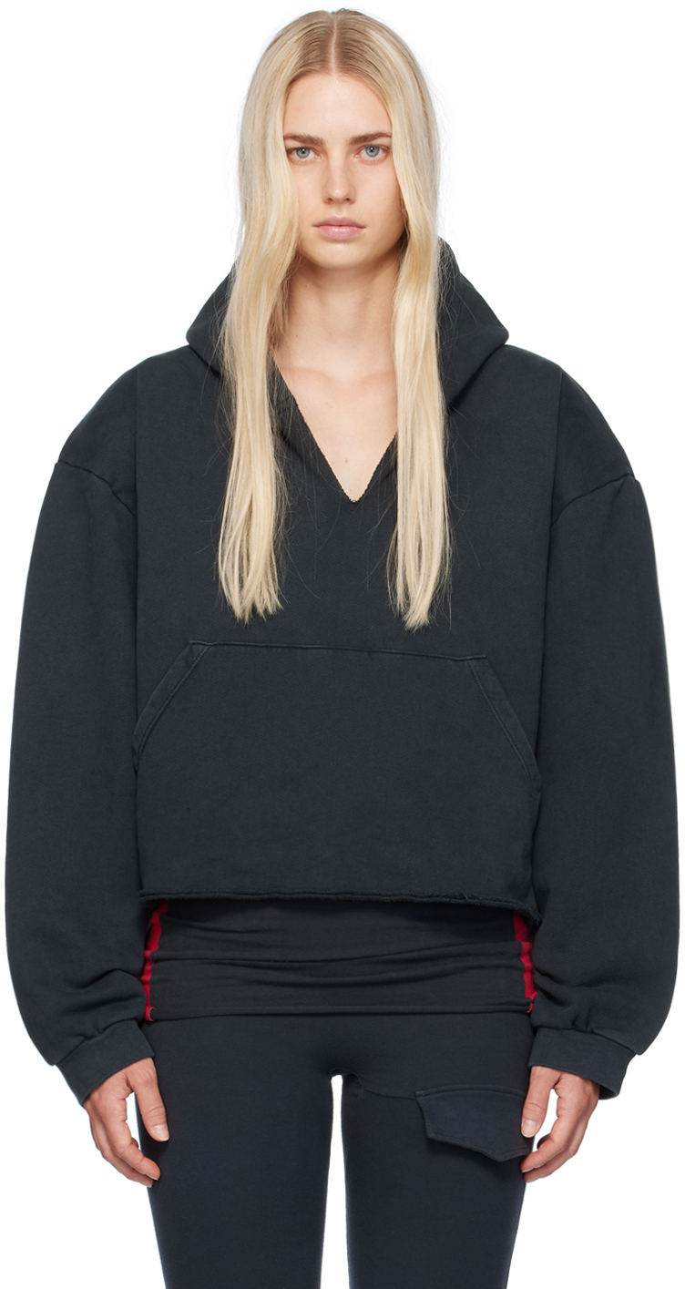 Shop SSENSE Exclusive Black V-Neck Hoodie on Sale at BeyondStyle