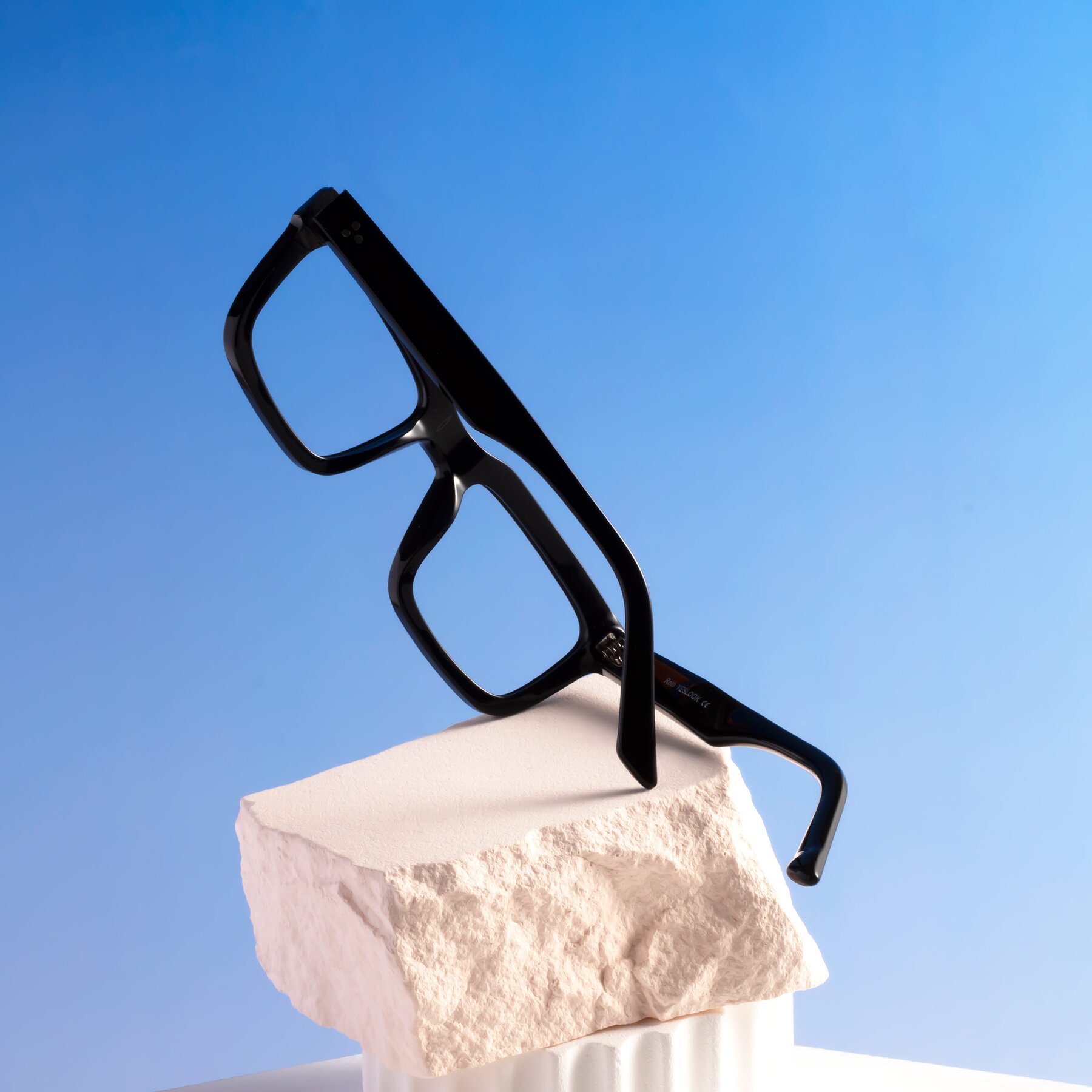 Black Thick Acetate Rectangle Reading Glasses - Roth