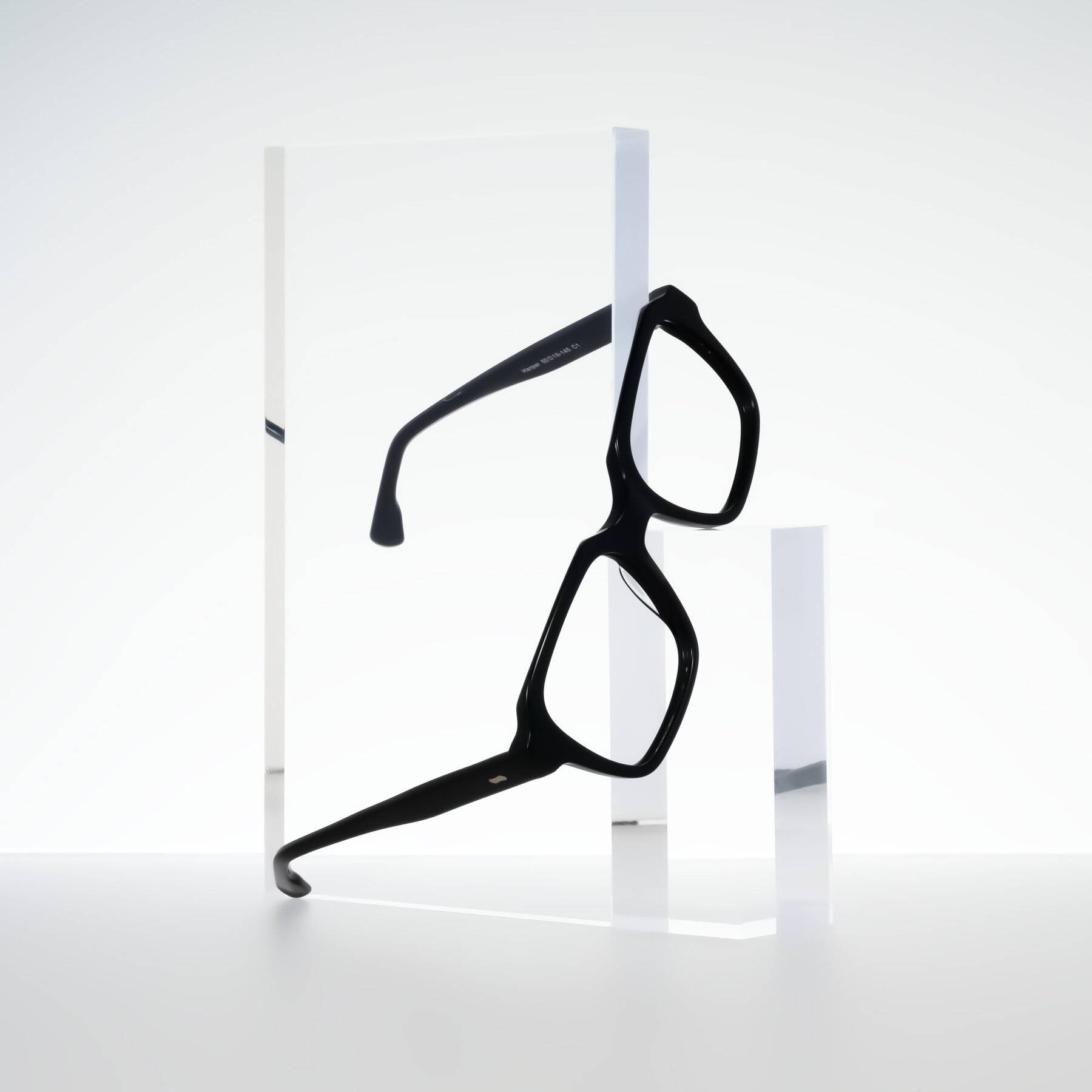 Black Narrow Classic Square Reading Glasses - Harper