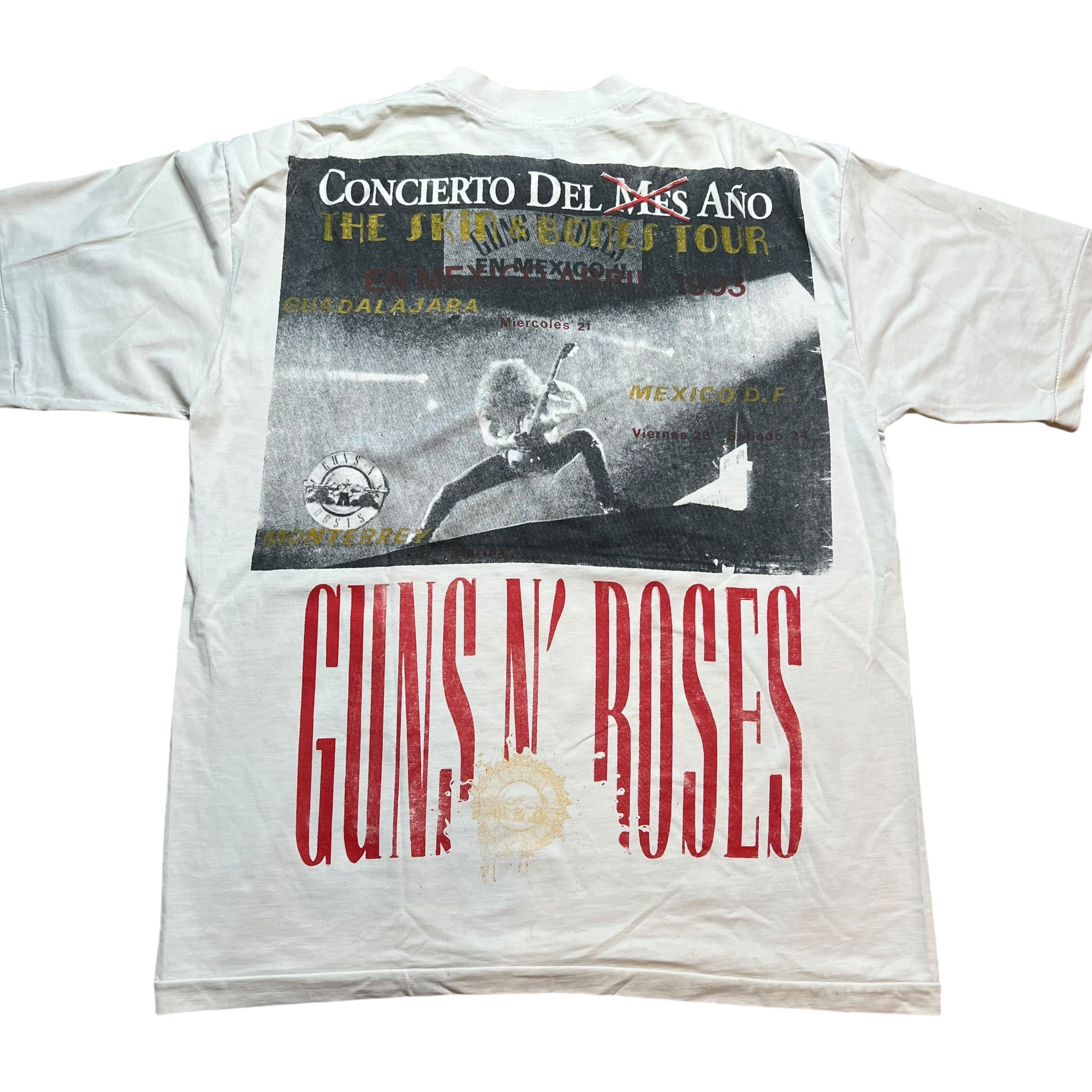 Vintage Guns N' Roses Axl Rose The Skin & Bones 1993 Mexico Tour T