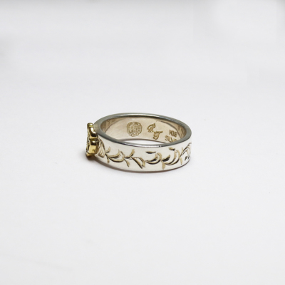 ORDER ITEM］LoLo by TADY ロロバイタディ平打ちリングSV唐草K18ローズ