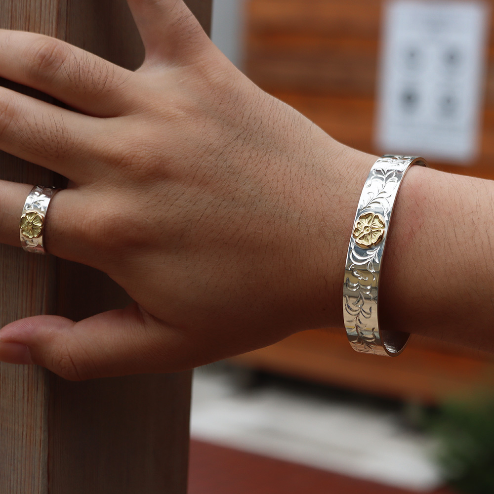 TADY&KING[ORDER ITEM]平打ちバングルK18ローズアラベスク 特注