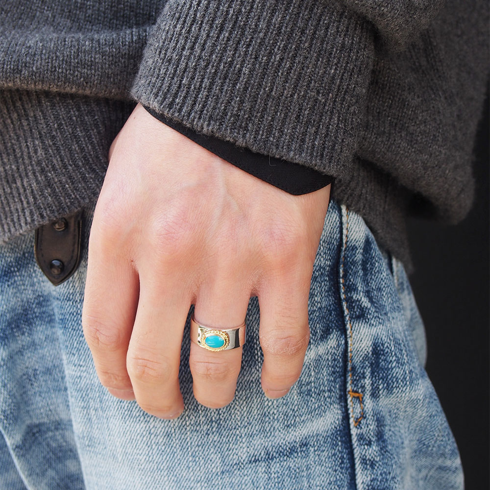 TADY&KING平打ちリングSV金縄ターコイズ ALL ITEM TADY＆KING ONLINE STORE