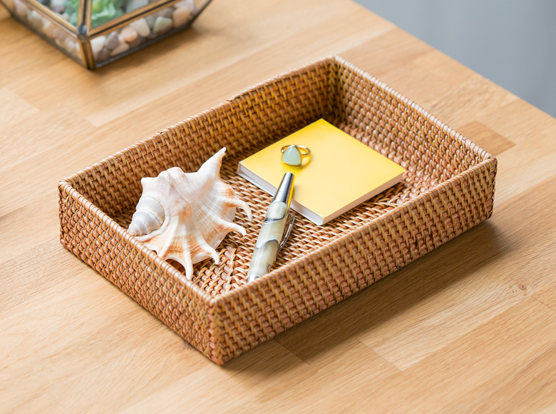 ラタンで編まれたナチュラルなトレイ(12844)【生活雑貨のELEMENTS本店