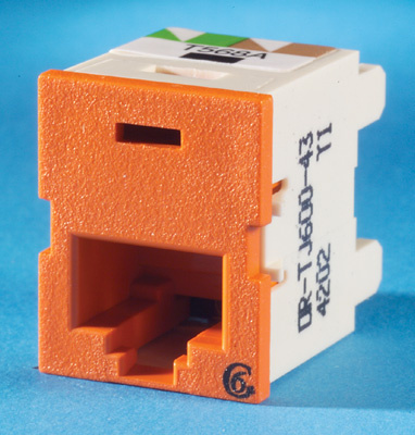 Clarity 6 TracJack, T568A/B, 180 degree, Orange | Jacks and