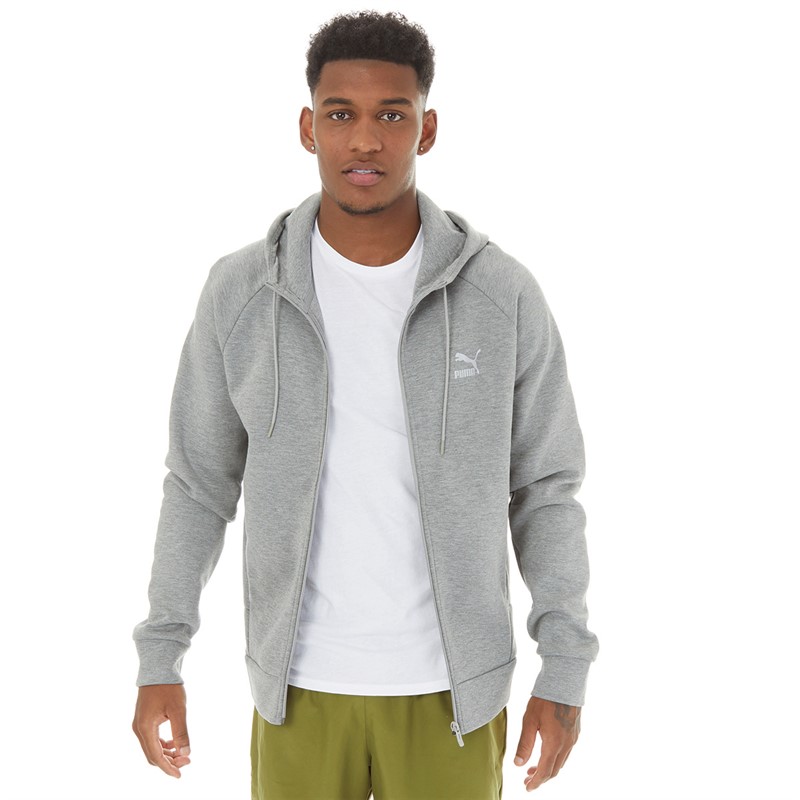 Buy Puma Mens Classics Tech Full-Zip Hoodie Med Grey Heather