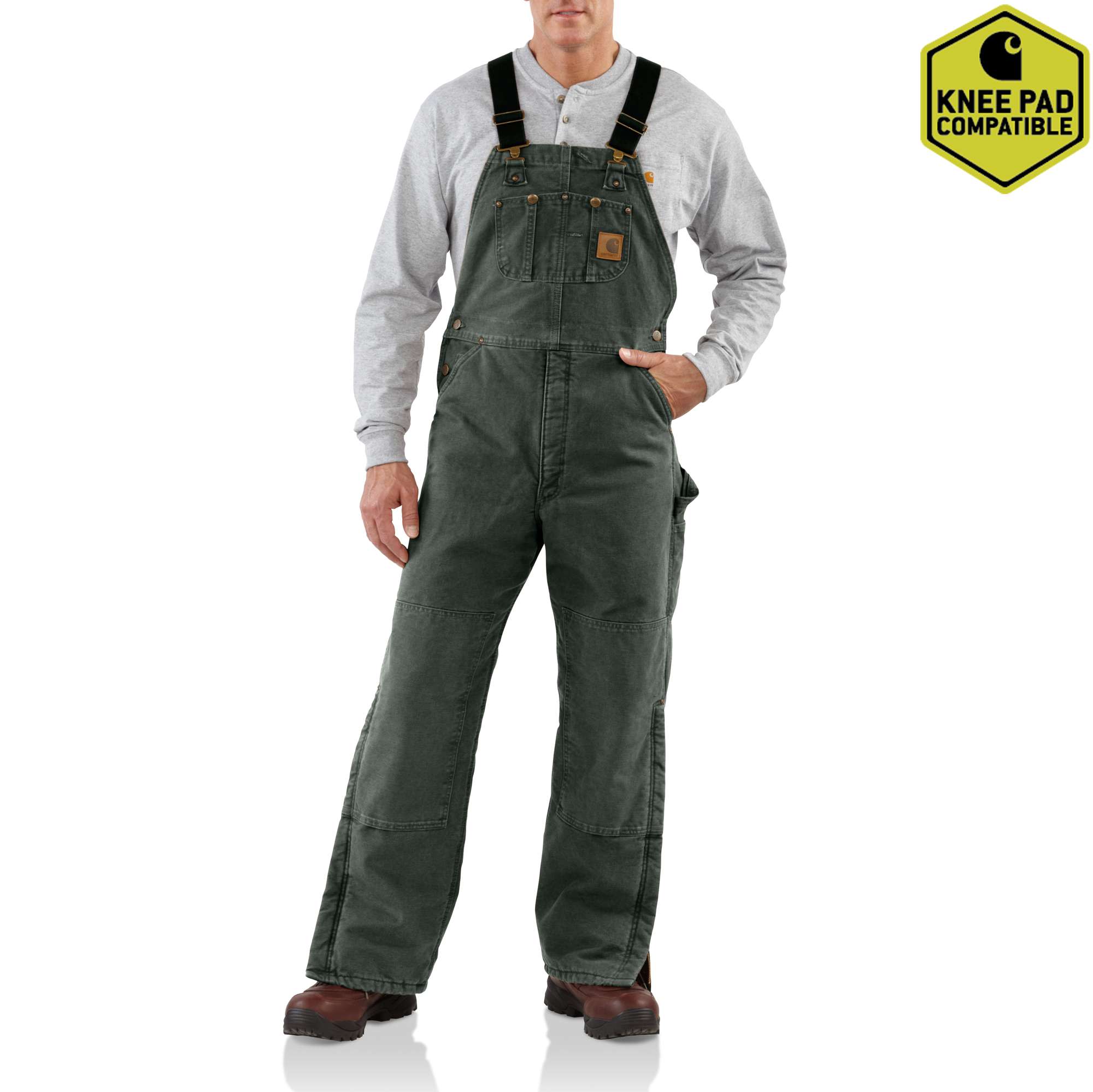 Sandstone Duck Bib Overall / Quilt-Lined | Carhartt Reworked