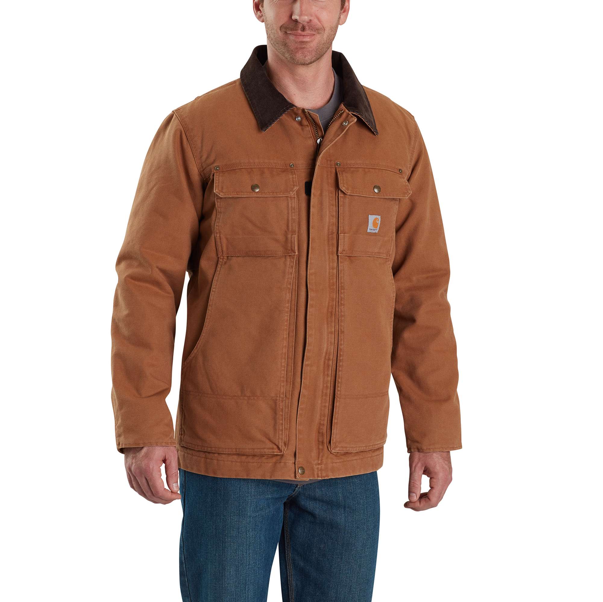 Full Swing® Relaxed Fit Washed Duck Insulated Traditional Coat - 3