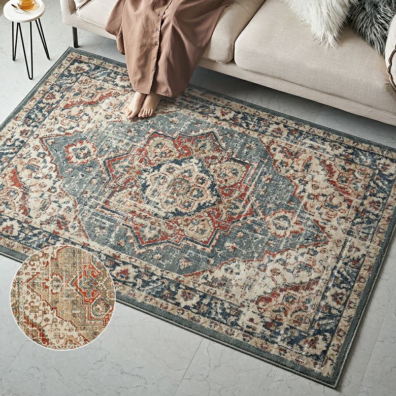 ラグ ラグマット ウィルトン織 メダリオン柄 エジプト製 約 130×190cm