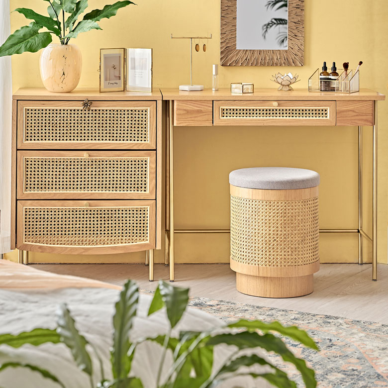 ヴィンテージ ラタン 籐家具 スツール 丸椅子 レトロ ラタン スツール