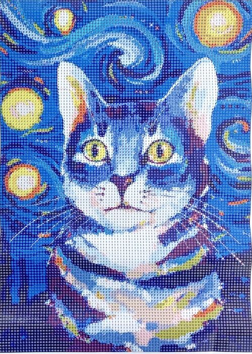 RDIRA3-027『星空に浮かぶ猫』 ダイヤモンドアート【RICHSTON