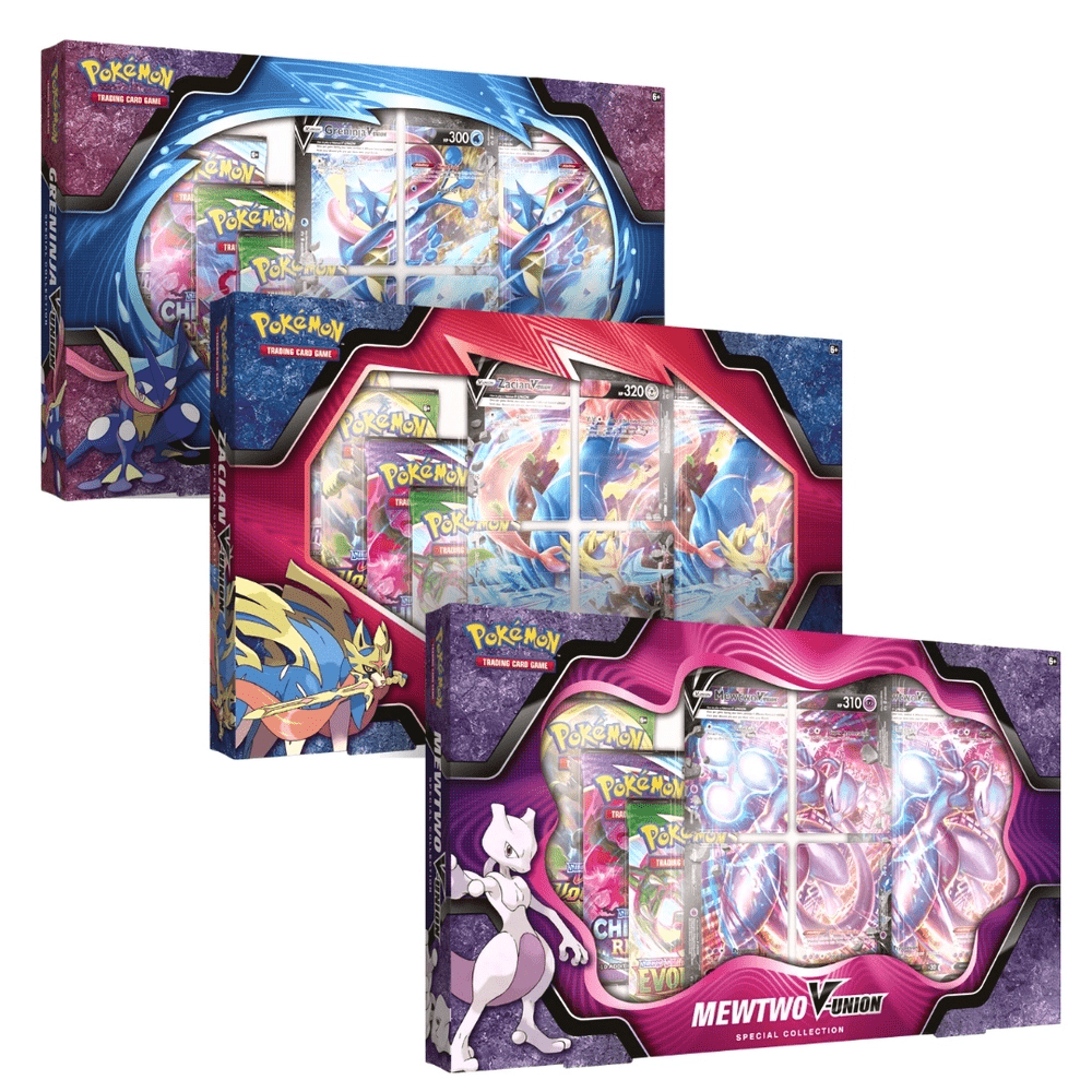 Kit Box Pokémon União-V Greninja, Mewtwo e Zacian - PBKIDS Brinquedos
