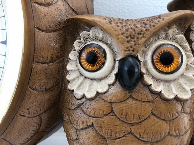 ふくろう フクロウ OWL 親子 ウォールクロック 壁掛け時計