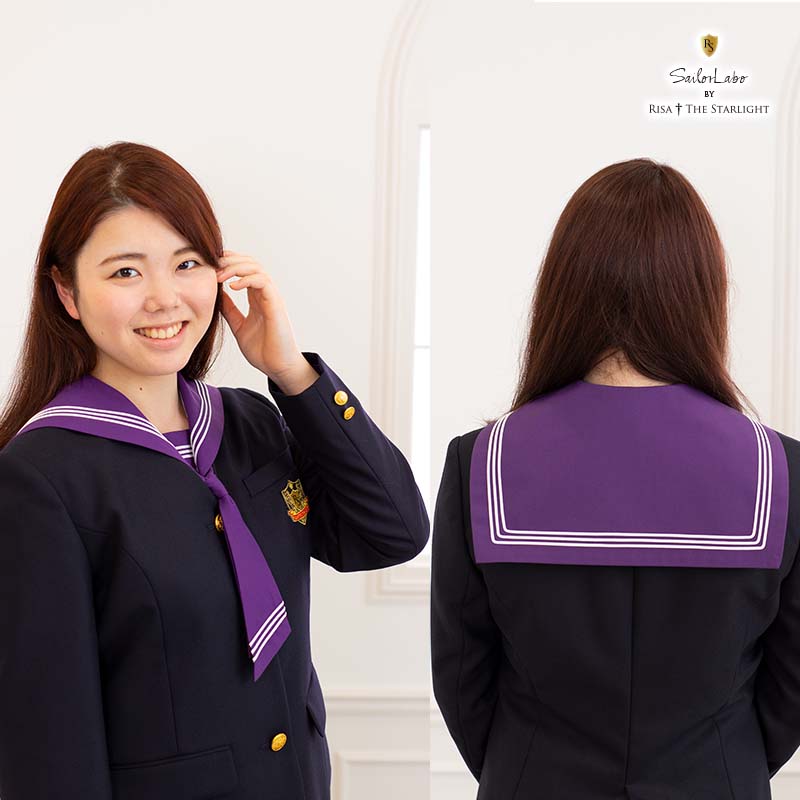 直線深型 ディープパープル白3本線セーラーえり RISA 107 | 制服通販
