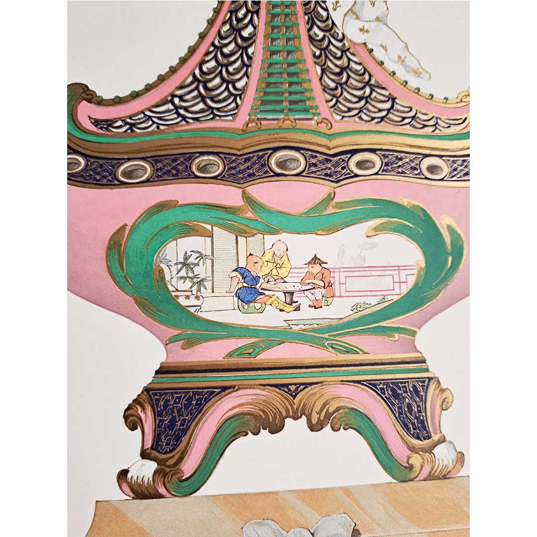 セーブルの軟質磁器「船のマストとも呼ばれる壺」プレートNo.25