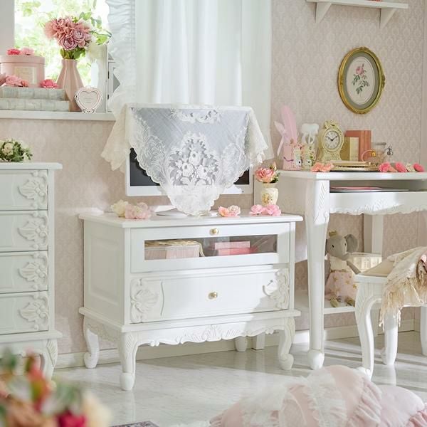 直送】アンティーク風チェスト(TV台大)/Sucre(シュクレ)｜かわいい