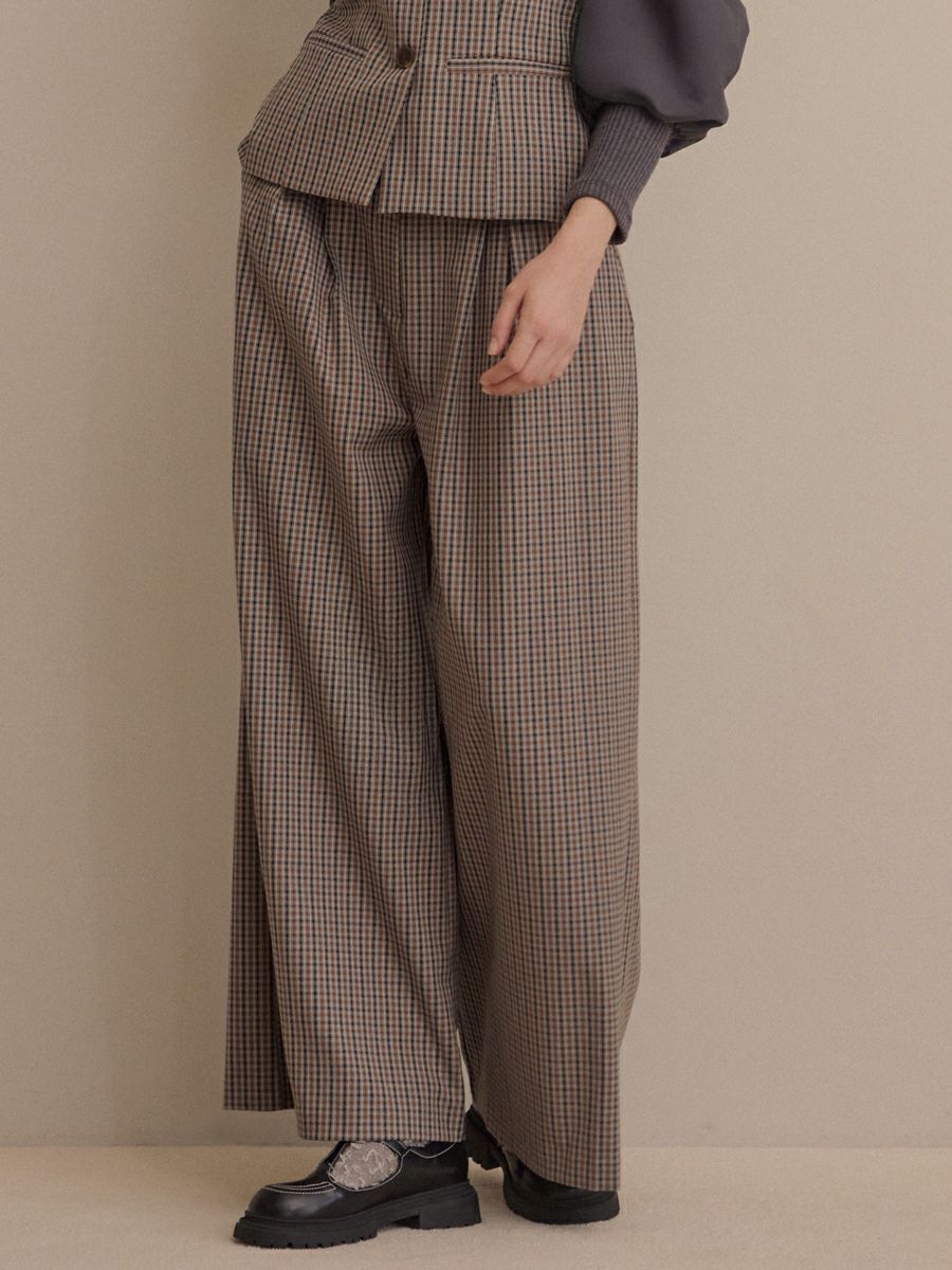 GLEN CHECK SET-UP（GRAY） | romile