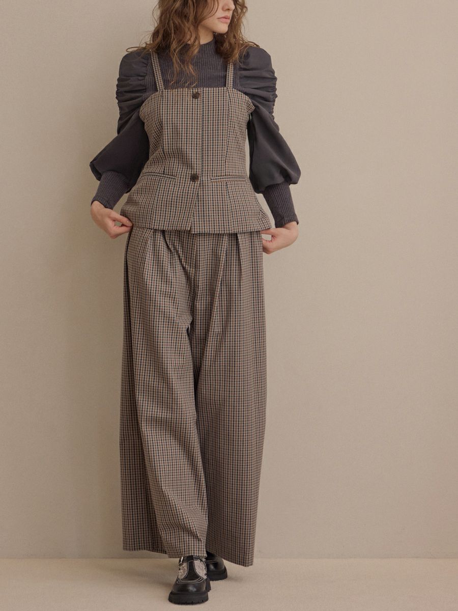 GLEN CHECK SET-UP（GRAY） | romile