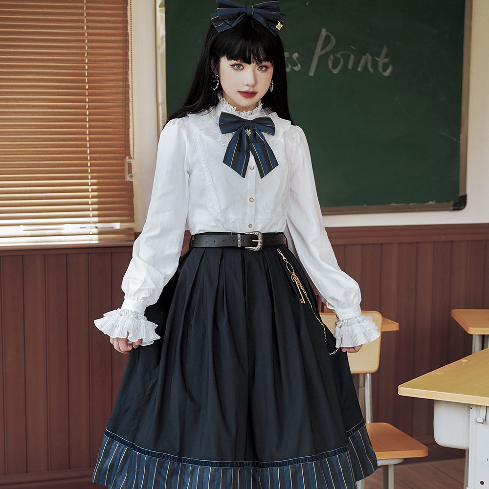 予約販売】領主貴族のエレガントスタンドカラーブラウス – ロリータ