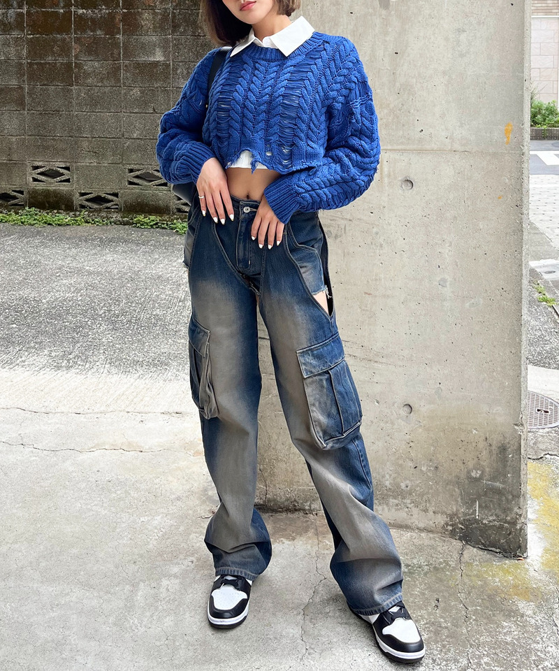 2WAYカーゴオーバーダイデニム｜SPIRALGIRL スパイラルガール 商品詳細