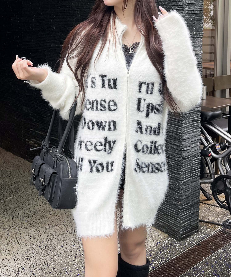 ロゴシャギーZIPニット｜SPIRALGIRL スパイラルガール 商品詳細