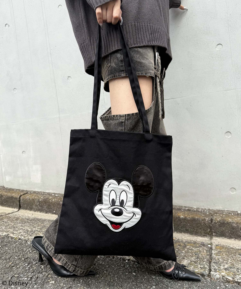 Disney/ディズニー/ミッキーマウス】サテン刺しゅうトートバッグ
