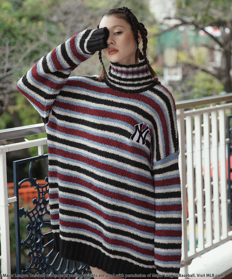 MLB】ワッペン刺繍ロゴブークレニットワンピース｜BACK TO THE FIELD