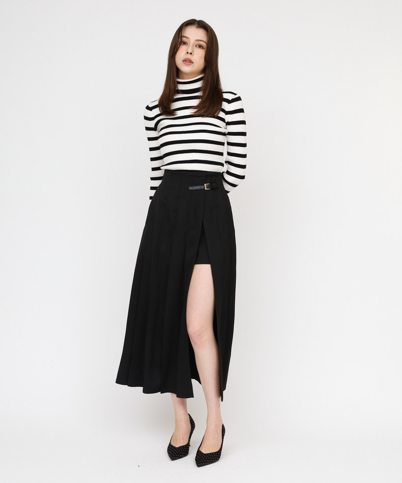 インナーショーパン付スリットプリーツロングスカート｜ROYAL PARTY