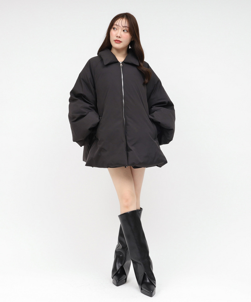 ファー付ポンチョ風パフィーコート｜ROYAL PARTY ロイヤルパーティー