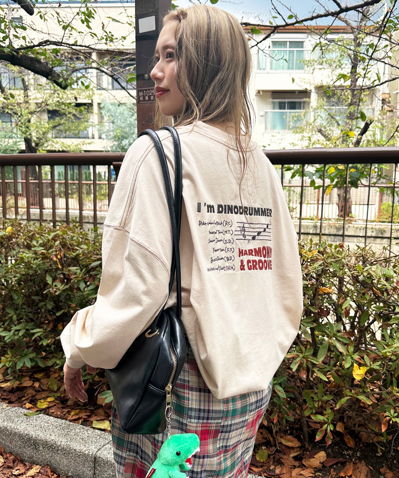 バンドを組みたい恐竜刺しゅうロンTEE｜DOUBLE NAME ダブルネーム 商品