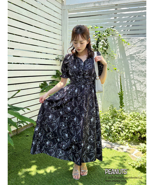 PEANUTS ラインフラワーフレアワンピース｜MIIA ミーア 商品詳細
