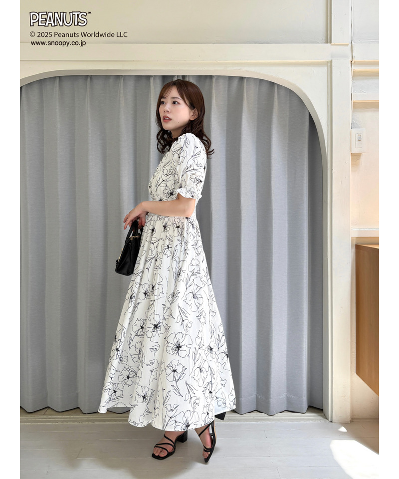 PEANUTS ラインフラワーフレアワンピース｜MIIA ミーア 商品詳細