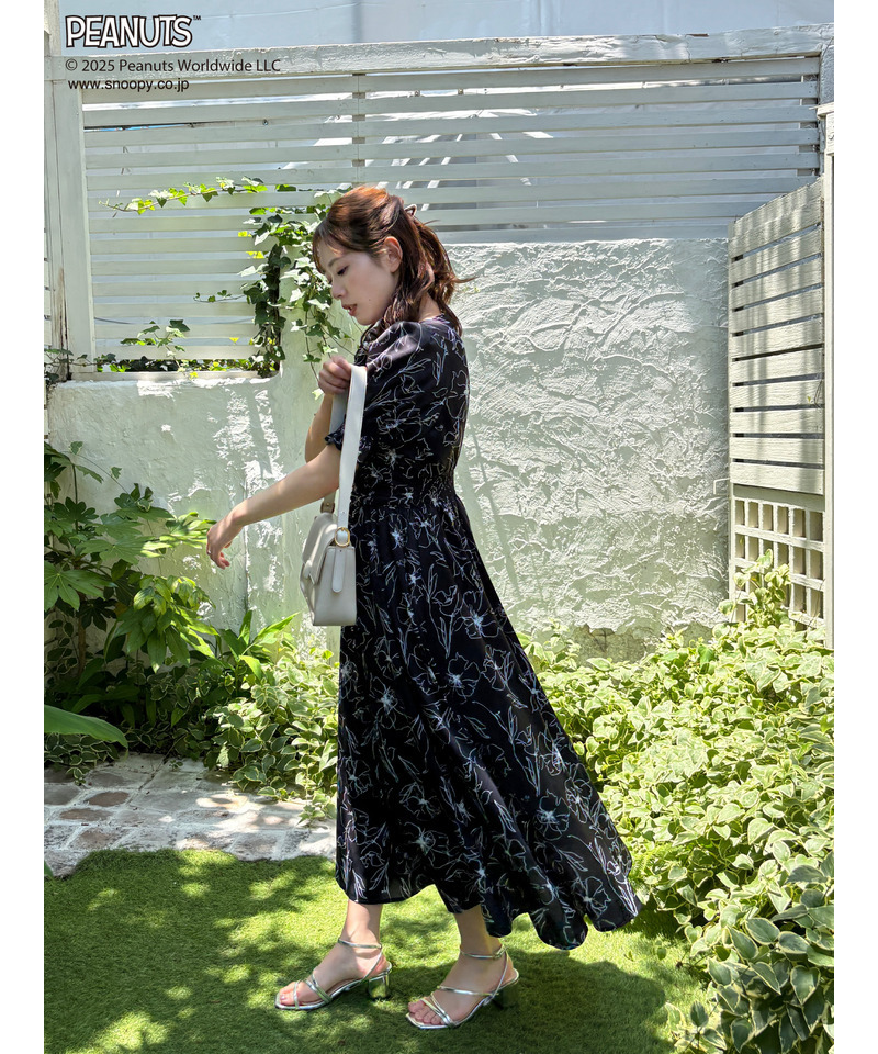 PEANUTS ラインフラワーフレアワンピース｜MIIA ミーア 商品詳細