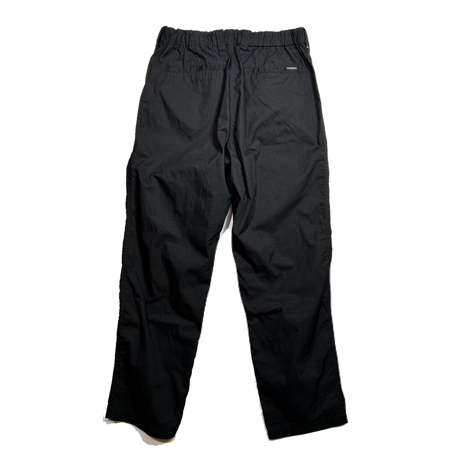 COTTON NYLON GABADINE TUCK PANTS / BLACK – roarguns ONLINE STORE