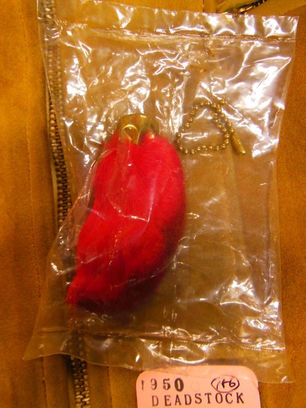 156/赤染71mm/1950'S NOS LUCKY RABBIT FOOT CHARM/ビンテージ