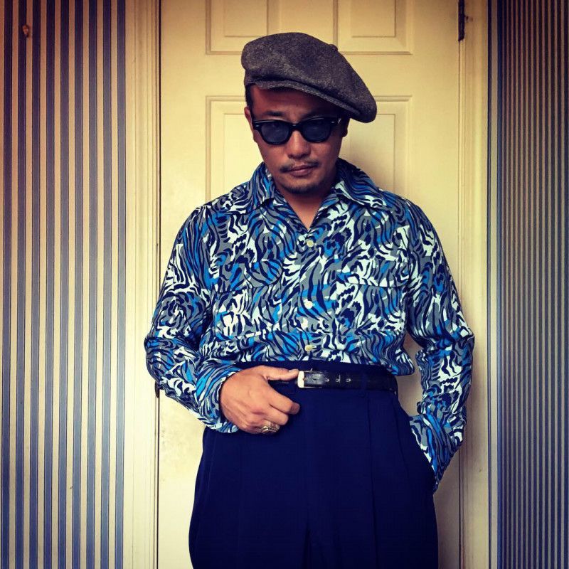 The GROOVIN HIGH A176 Vintage Style Box Shirt Long Sleeves Leopard