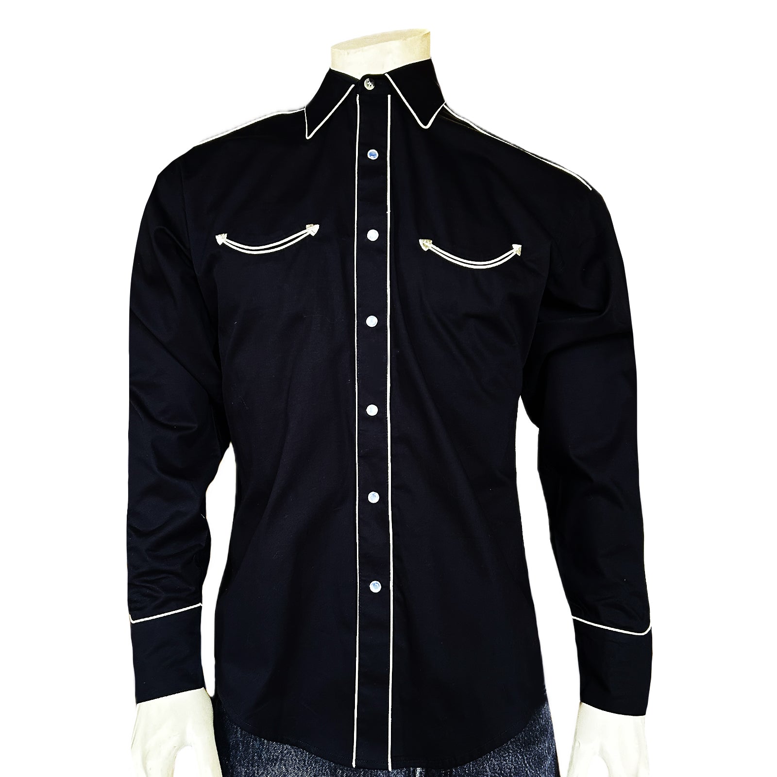 Rockmount Men's Vintage Solid Black Western Shirt