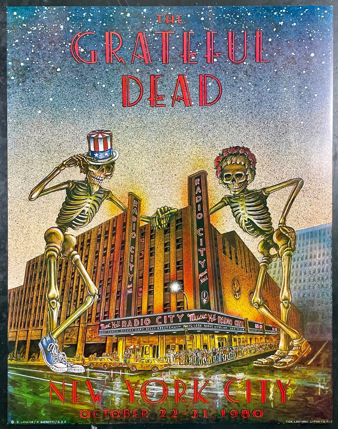 AUCTION - Grateful Dead - Dennis Larkins - 1980 Reprint Poster
