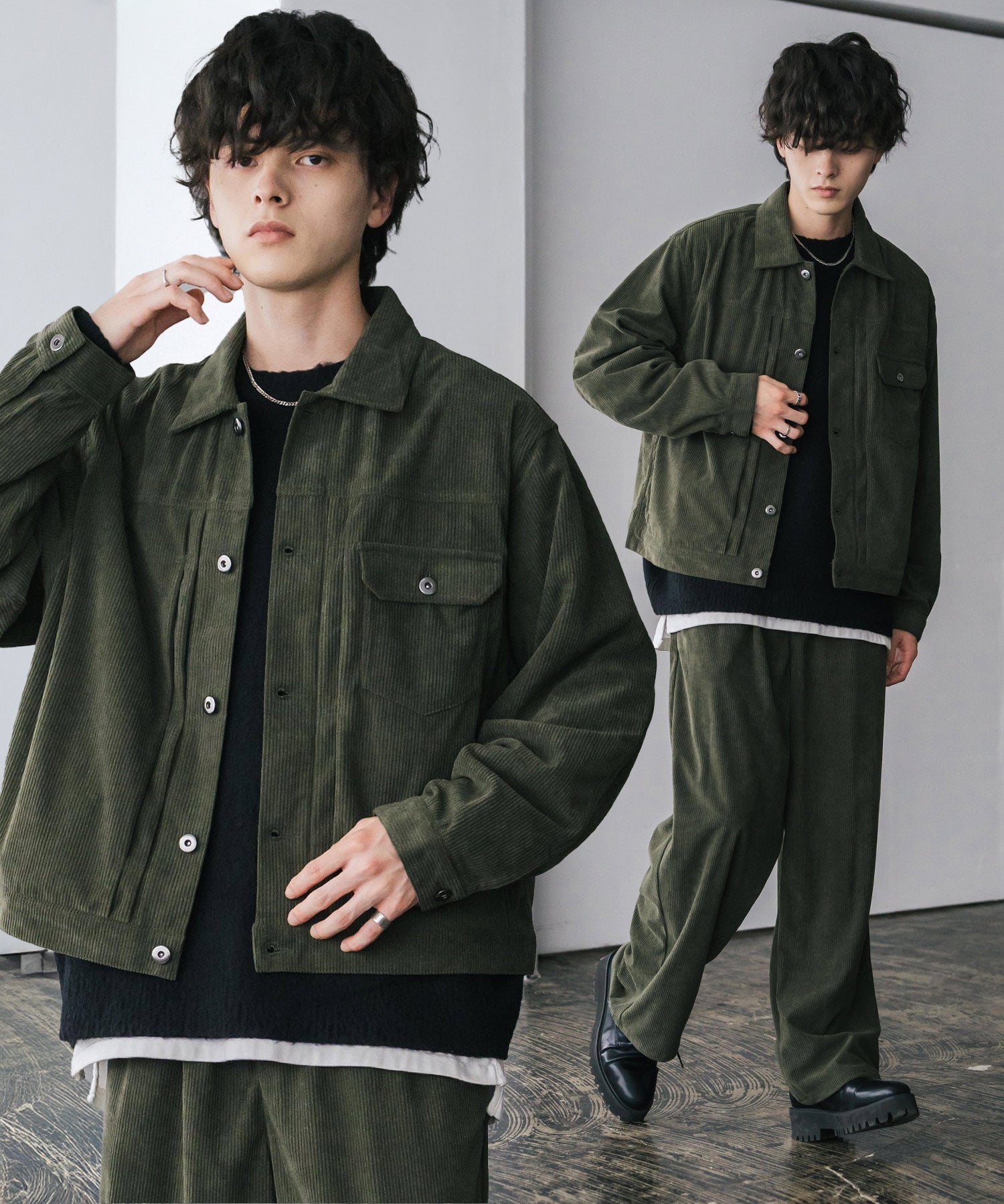 コーデュロイセットアップ 1stショートジャケット/短丈ブルゾン