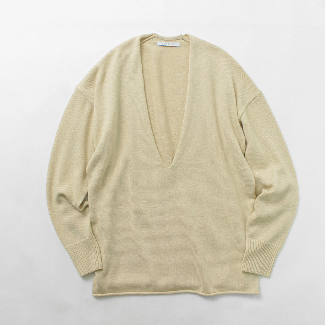 ETRE TOKYO（エトレトウキョウ） Vネックルージーニットトップス