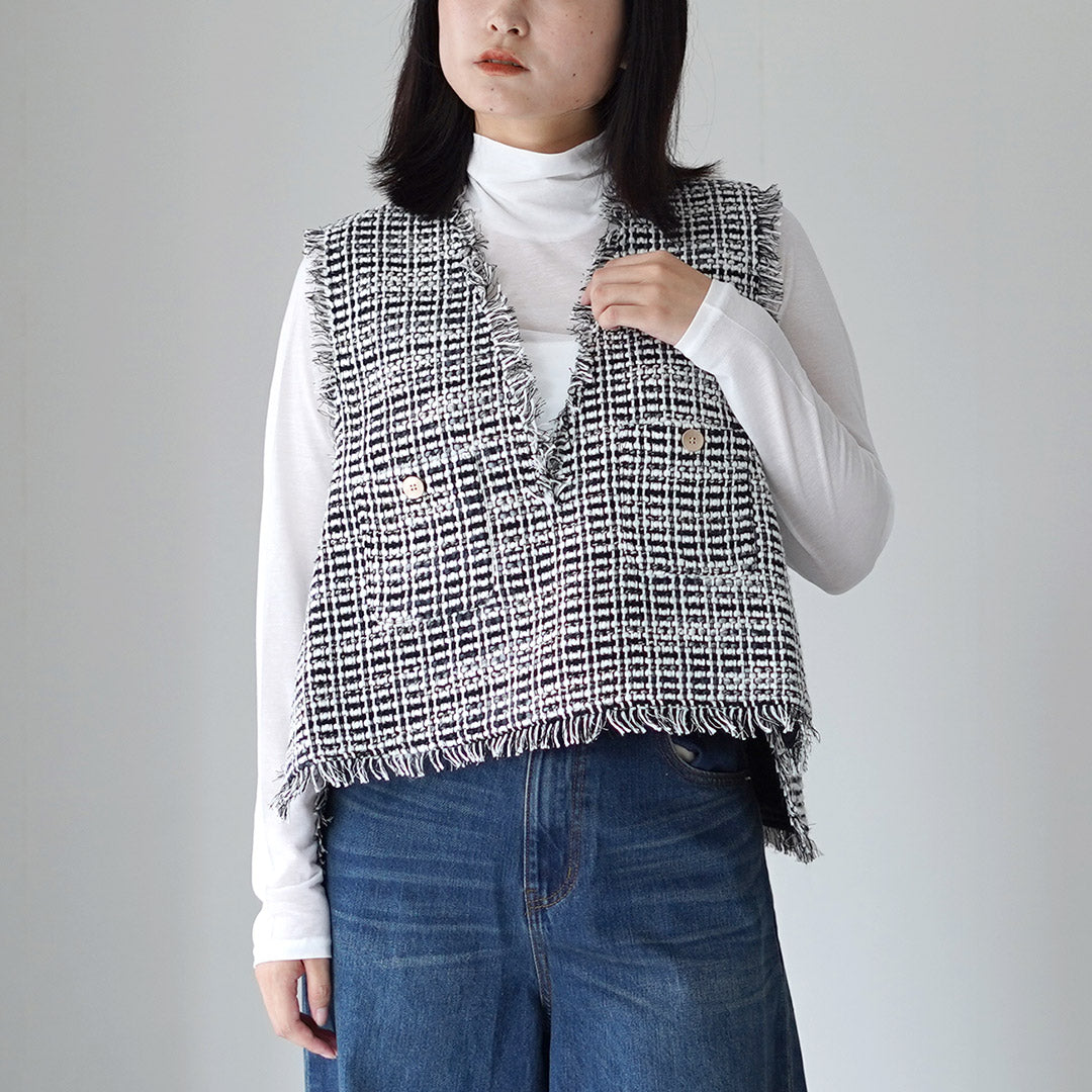 CYAN TOKYO（シアン トーキョー） バックオーバー ツイードベスト