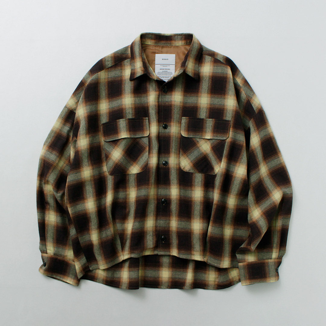 KHA:KI（カーキ） オンブレ チェックシャツ / レディース ブラウス