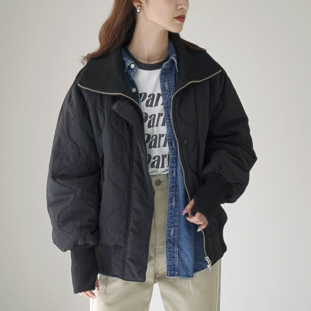 KHA:KI（カーキ） ミリタリーキルト ジップアップジャケット