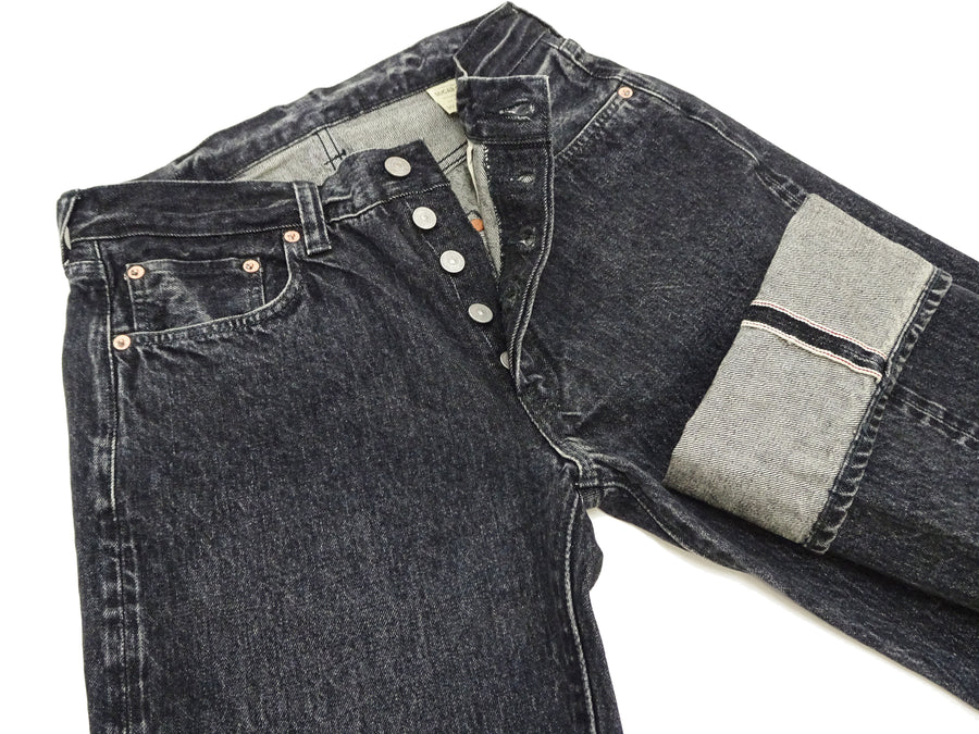 Sugar Cane Black Denim Jeans SC42460H Men's Classic Regular